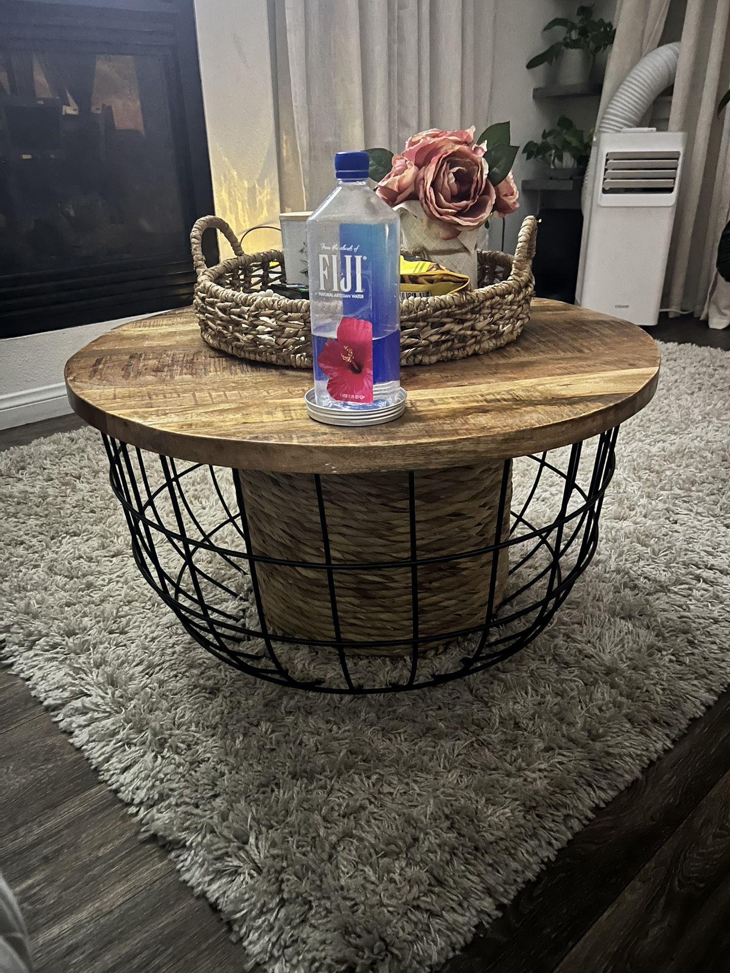 -Just The Table -Top Open Up Wood Top Metal Base Top Comes Off