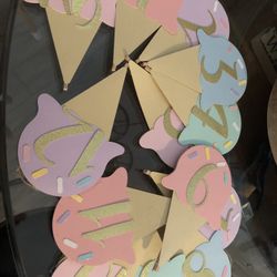 Pastel Birthday Ice Cream Cones Milestone Banner