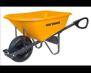 True temper 6-cu.ft 1-wheel poly push wheelbarrow