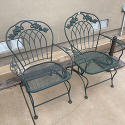 Vintage Wrought Iron Chairs 
