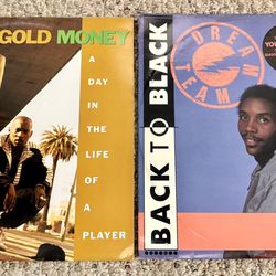 Gold Money & Back To Black Vinyl Lot 80s 90s Gangsta Rap Hip Hop Promos VG VG+
