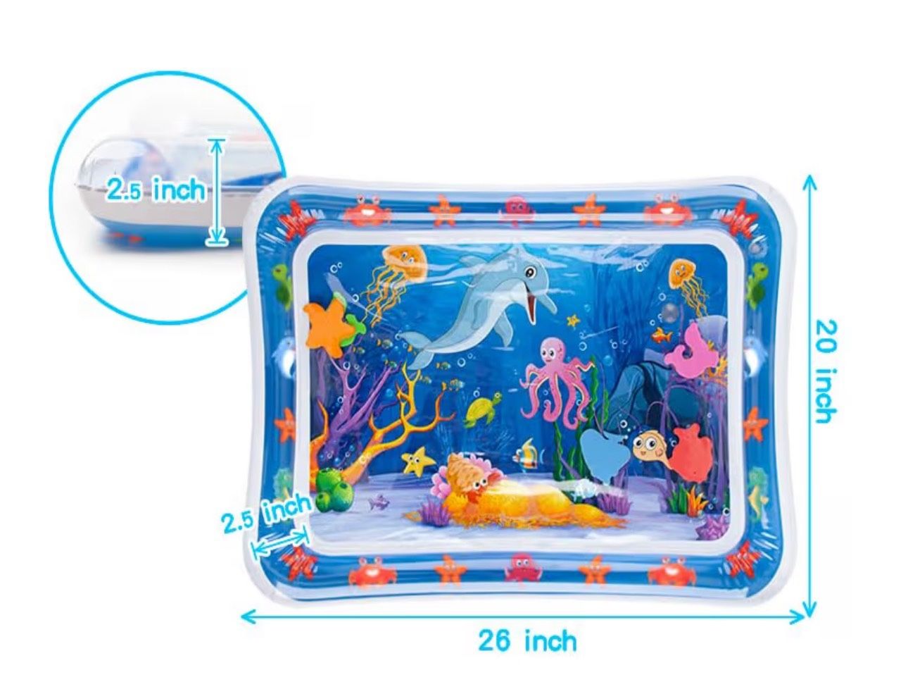 Inflatable Tummy Time Water Play Mat for Babies