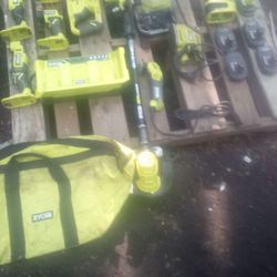 Ryobi miscellaneous kit comes with five batteries a forty volt charger and two corded tools