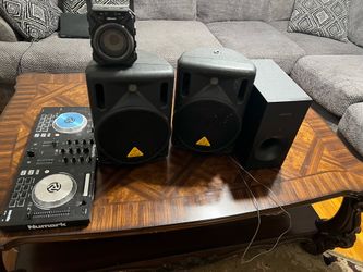 Please read Description! DJ / PA Speaker Bundle – Behringer Speakers + Numark Controller + Subwoofer