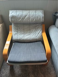 IKEA Poäng Chair - Gray Cushion / Wood Frame - Great Condition