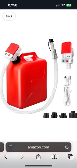 Automatic Fuel Transfer Pump with Auto-Stop, 51'' Extra Long Hose, 3.2 Gallon per Min, Battery or USB Powered, 4 Can Adapters, Fast and Safe Portable 