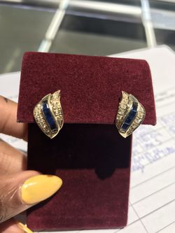 14kt sapphire diamond earrings