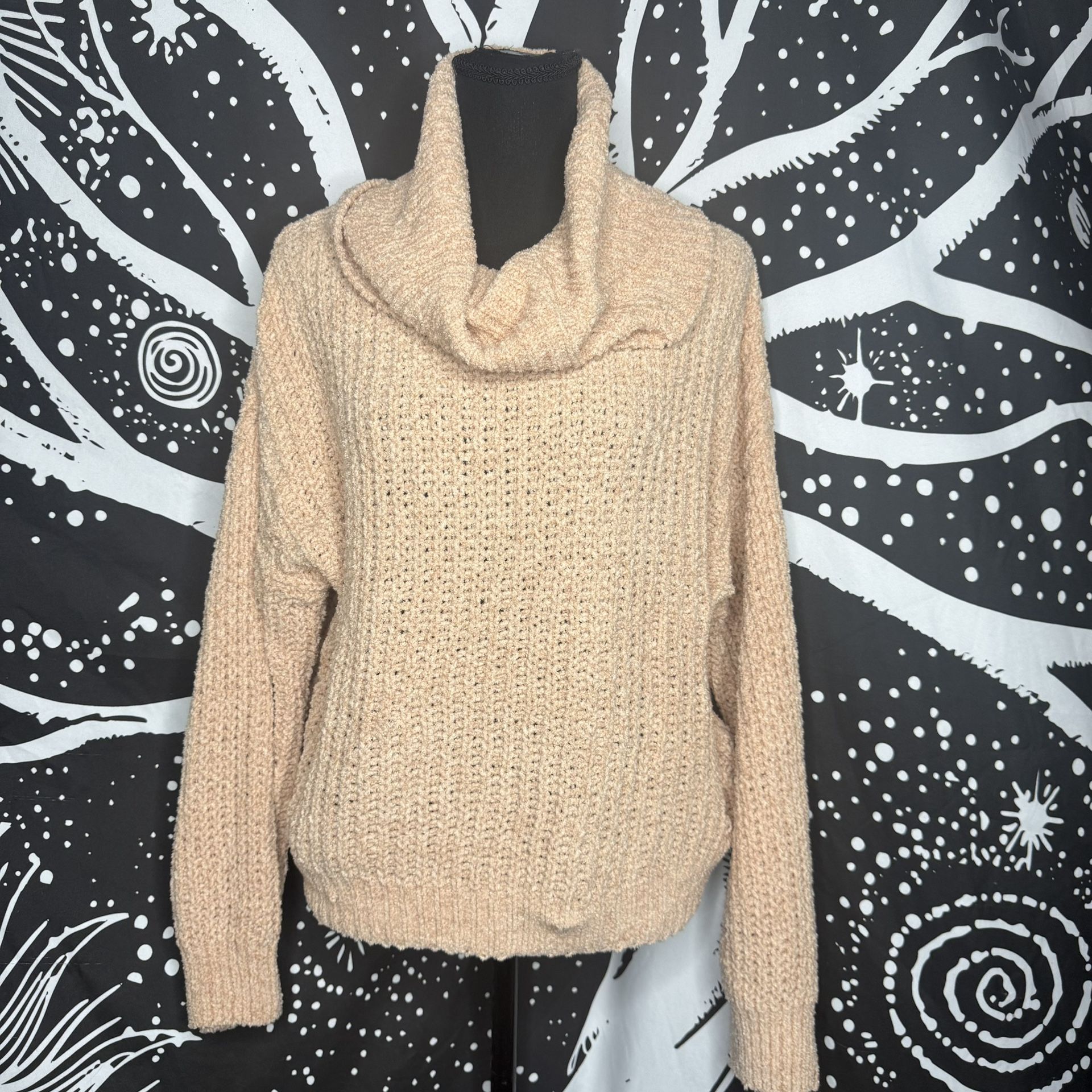 Express Soft Tan Cowl Neck Sweater