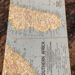 Vintage November 1962 National Geographic Magazine A Map Of Southern Africa