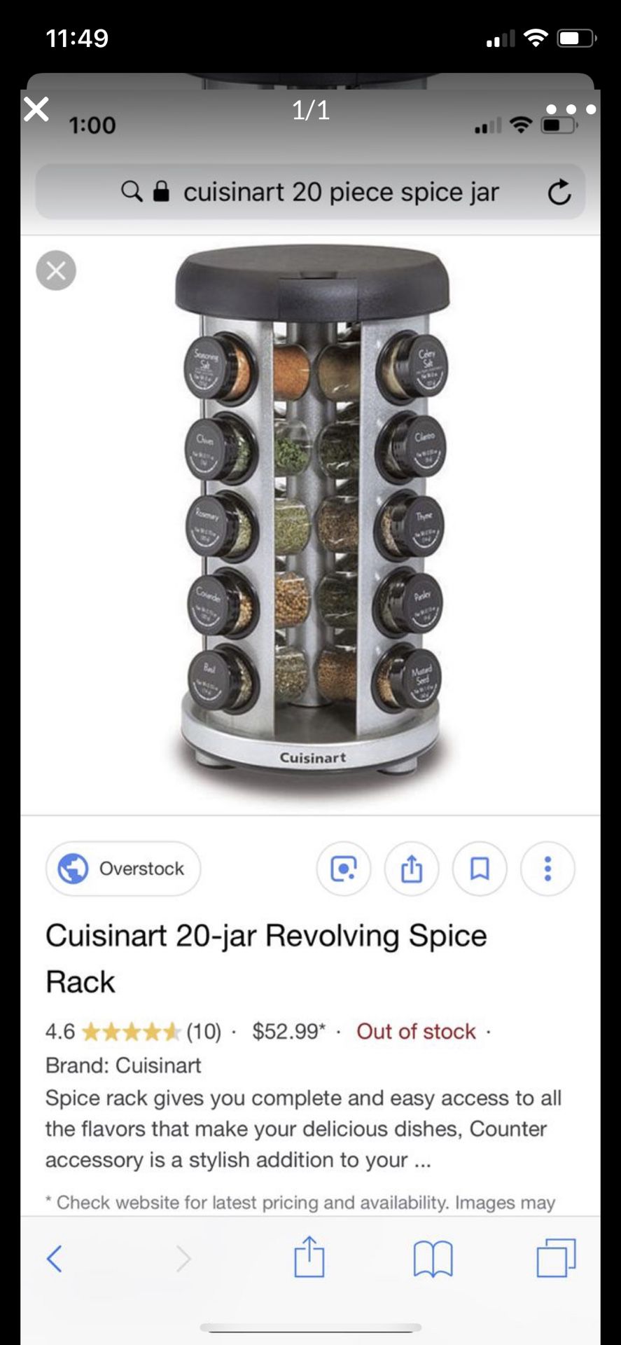 Revolving spice rack filled with spices