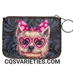 ShizTzu Yorkie Dog Doggy Printed Leatherette Coin Purse Bag