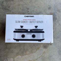 Chefman Double Slow Cooker + Buffet Server – 2.5QT
