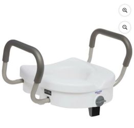 Equate Raised Toilet Seat with Handles, 5"  Seat Riser with Arms, Fits Most Toilets, 350 lb Capacity