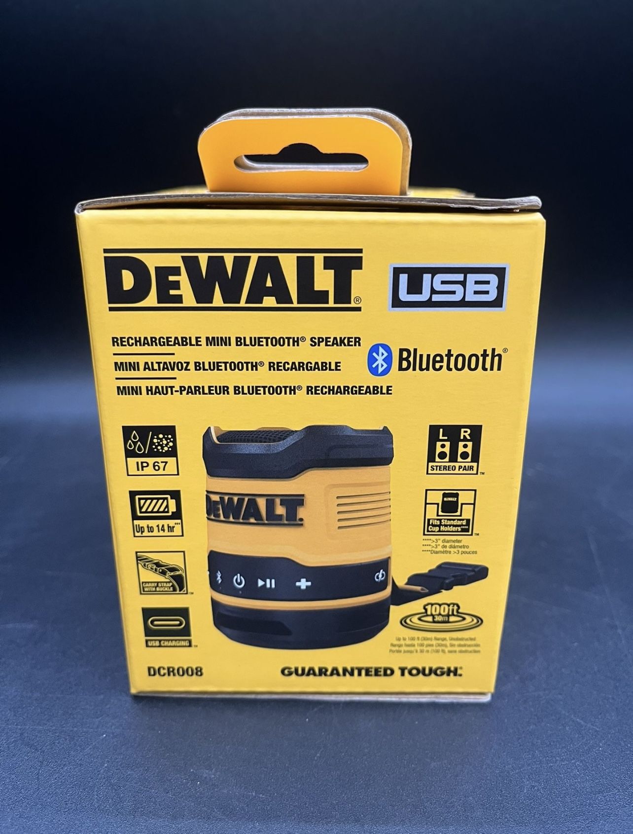DeWalt Rechargeable Mini Bluetooth Speaker DRC008 *5157 