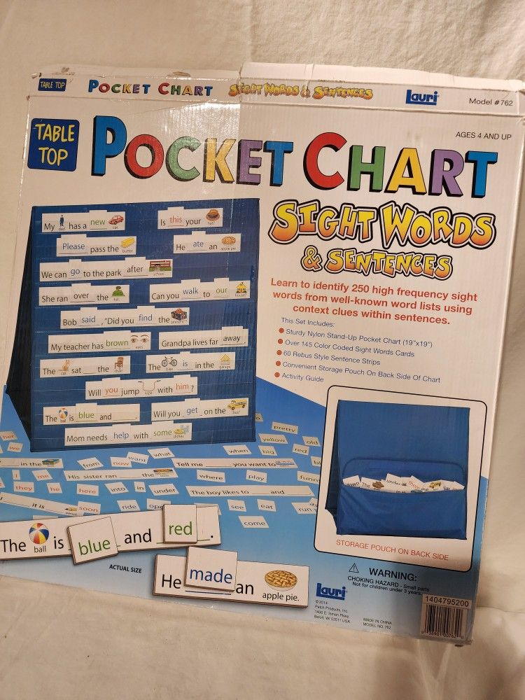 Table Top Pocket Chart for Sight Words and Sentences