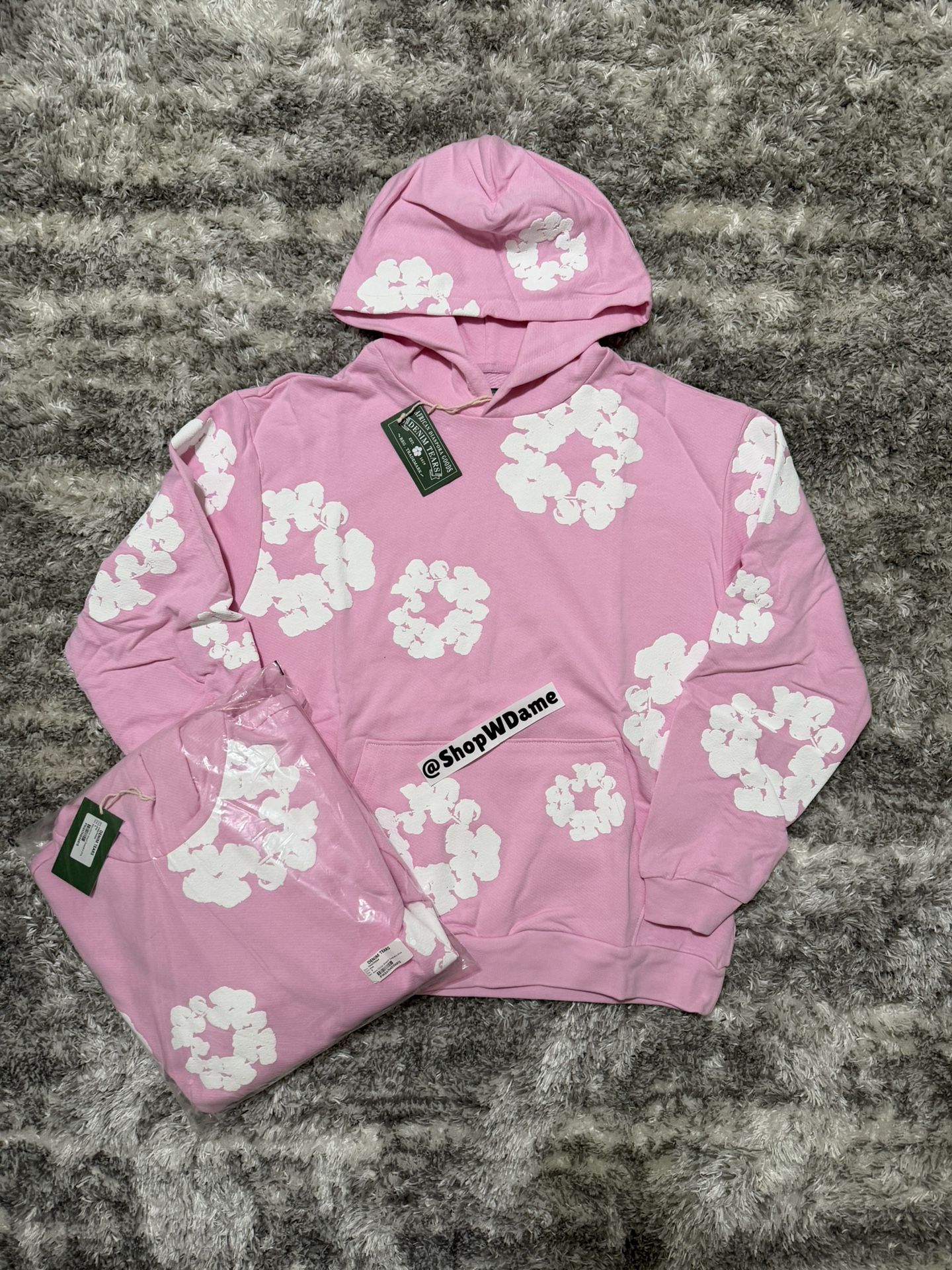pink denim tears hoodie
