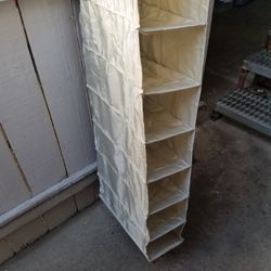 Hanging Shoe Storage Organizer for Closets |10 Pocket Shelves | Natural Canvas

