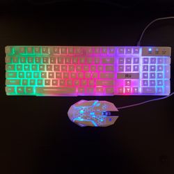White LED Gaming PC Computer Keyboard and Mouse!