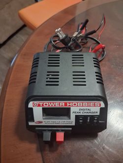 Tower Hobbies Digital Peak Charger (Model TOWP0170), which is an AC/DC battery charger designed for NiCd (Nickel-Cadmium) and NiMH (Nickel-Metal Hydri