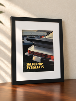 Original 1980 “Save the Whales” Porsche Turbo – Framed Wall Art