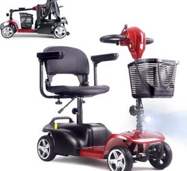 Mother's Day gift，4 Wheels Mobility Scooter for Adults&Seniors, Max Speed:6mph, Mobility Scooter for Travel, with LED Headlights and Basket, Charger I