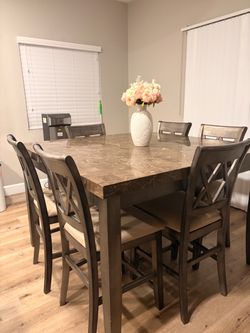 High Dining Table with 6 Barstools - $500 OBO - Pick Up Only