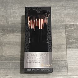 BRANDNEW BH COSMETICS Rose Gold 13 Piece Brush Set With Holder