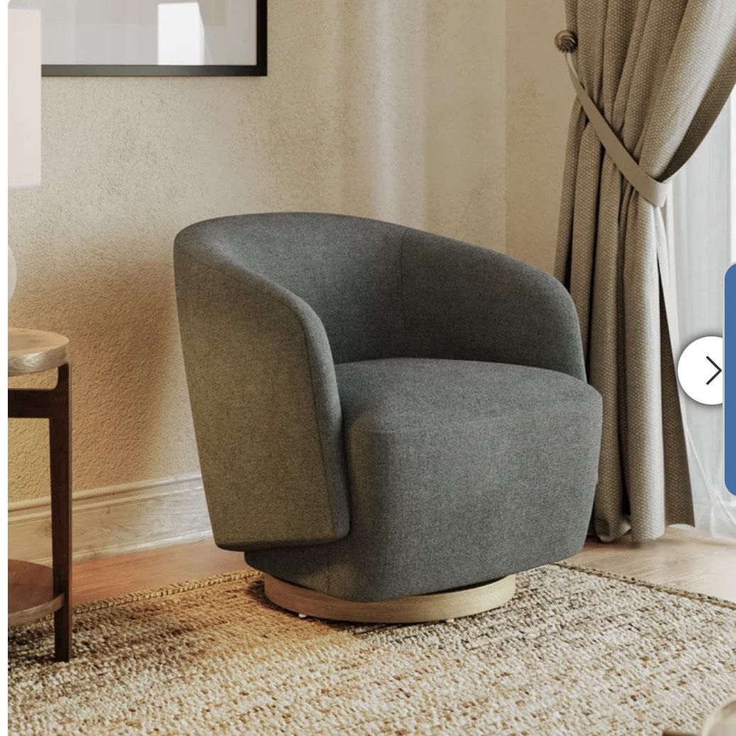 Henredon Murphy Swivel Boucle Chair, Gray