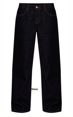PrettyLittleThing Raw Indigo Wash Mid Waisted Denim Jeans (UK14/Large)