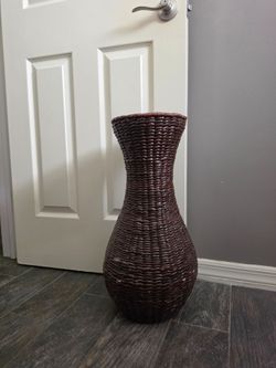 Tall wicker vase