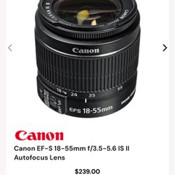 Canon EF-S 18-55mm f/3.5-5.6 IS II Zoom Lens