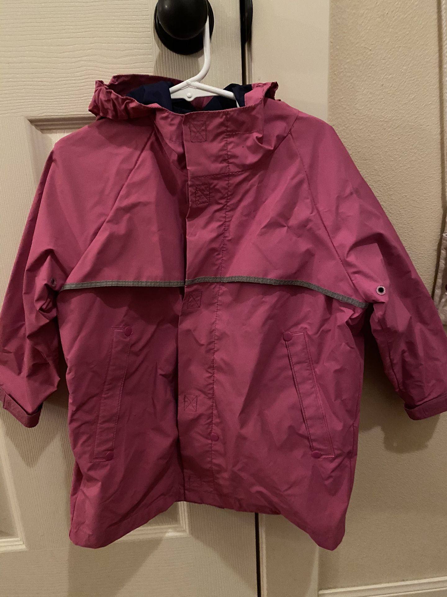 Girls Lands End pink rain coat size 4
