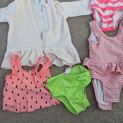 Baby Girl 12month Sized Summer Swim Set (5pieces Total)