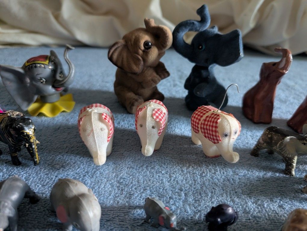 Vintage Elephant Figurine Collection: 21 of Them- 
