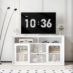 NEW! Sideboard Storage Cabinet With Glass Doors & Shelves