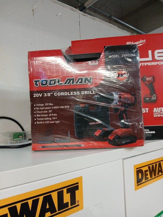 TOOLMAN New 3/8 Cordless Drill