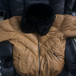 DaRucci Authentic leather V-Bomber Jacket