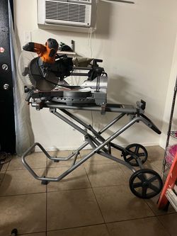 RIDGID 12” Miter Saw with Rolling Stand