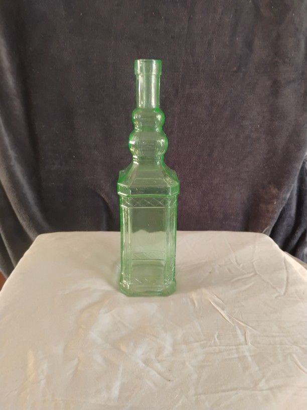 Recycled Deco Green Glass Bottle