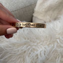 “This Too Shall Pass” Inspirational Bangle - Never Worn 