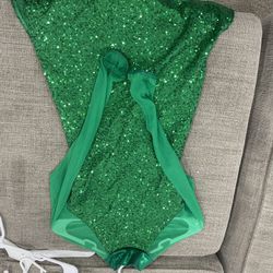 Green And Black Sparkly Dance Costume