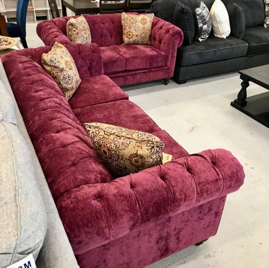 Brooks Red 2PC Sofa and Loveseat Set by Alexvale 