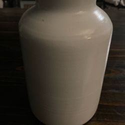 Set Of Six  White Metal Bottles 8 Inch 