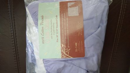 Crib skirt cotton, new