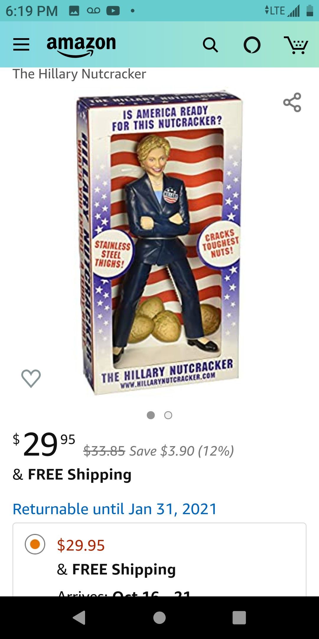 Hillary Clinton nutcracker stainless steel thighs