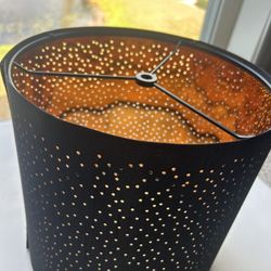 GO&SO 1 pack Black Drum Lamp Shades  with Laser Drilling Design