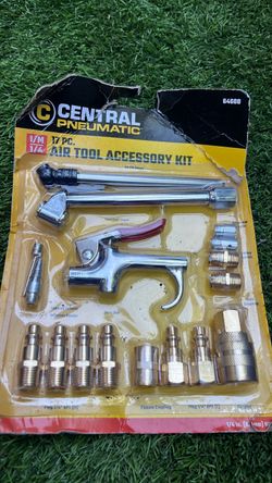 17 PC Compressed Air Tool Accessory Kit Pneumatic Compressor Hose Couplers. NEW