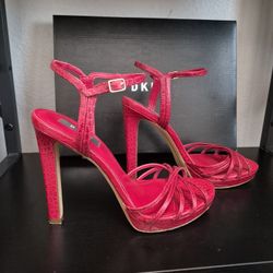 Red Strappy DKNY Sandals Size 7.5