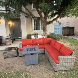 Patio Sofa Set With Propane Fire Pit Brand New Patio Furniture Outdoor Furniture ππππΊππ