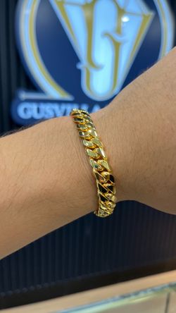 Beautiful Handmade Miami Cuban Link Bracelet 10MM 7.5” Gold over Silver